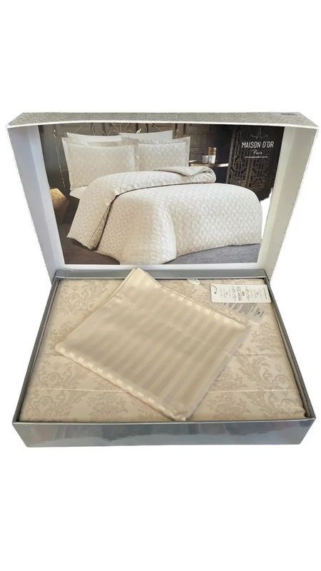 Євро комплект Maison D'or Emeral Beige 300 TC Сатин-Бамбук головне фото