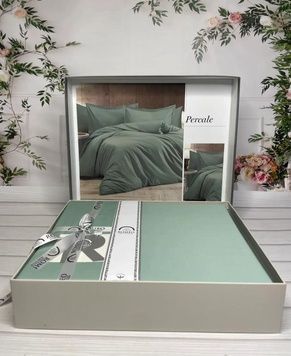 Євро комплект Romeo Home Percale Yesil 300 TC Сатин головне фото