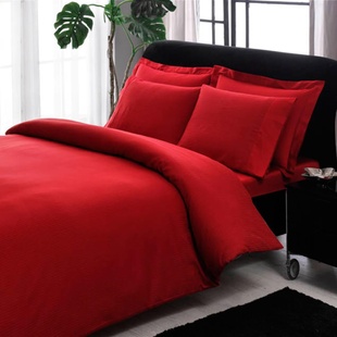 Двоспальний King Size комплект TAC Premium Basic Red Сатин-Stripe 60117197 фото
