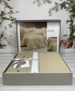 Євро комплект Romeo Home Percale Bej 300 TC Сатин головне фото