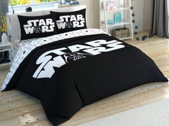 Двуспальное евро постельное белье TAC Star Wars Glow Ранфорс / простынь на резинке