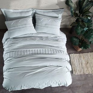 Евро комплект Saheser Iris Gri 220 TC Эко Хлопок с вышивкой главное фото