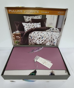 Двоспальний Євро комплект - Maison D'or Pulume Volante Lilac Сатин Преміум 5680567 фото