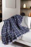 Плед хлопковый Plaid Navy blue 220х240 см. главное фото