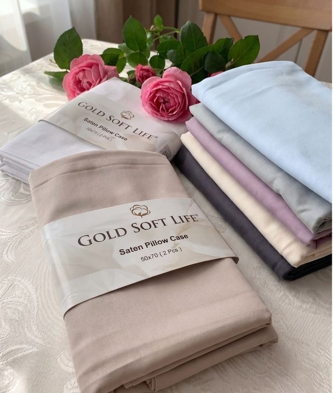 Наволочки Gold Soft Life 50х70см &ndash; 2шт Сатин (колір на вибір) головне фото