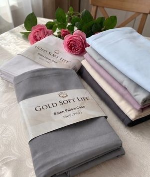 Наволочки Gold Soft Life 50х70см &ndash; 2шт Сатин - Сірий головне фото