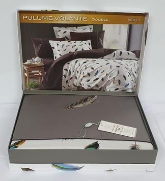 Євро комплект Maison D'or Pulume Volante Antracite 250 TC Сатин Преміум головне фото