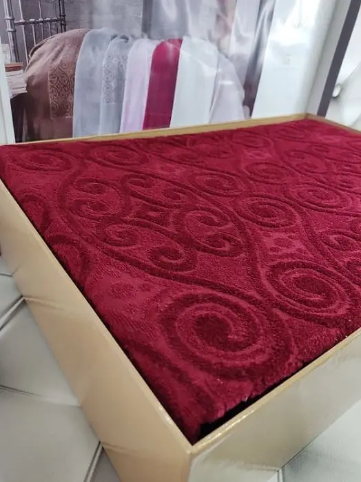 Махрове велюрове покривало Hanzade bordo 200&times;220 см головне фото