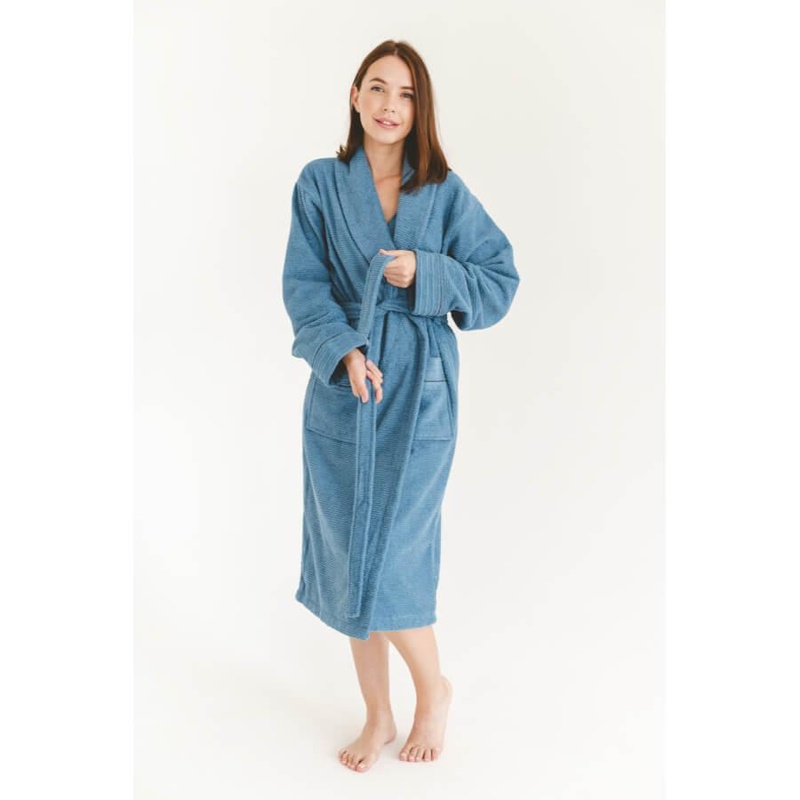 Халат махровый Lotus Home - Nella denim L/XL 22289634 фото