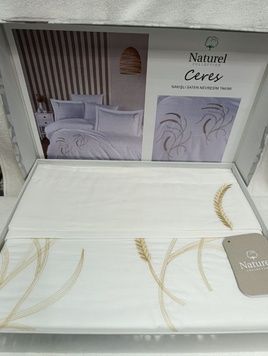 Євро комплект Naturel Ceres White Сатин з вишивкою головне фото