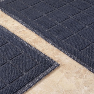 Набір ковриків Karaca Home - Kelly Quatro indigo індиго 50*80+50*40 svt-2000022317139 фото