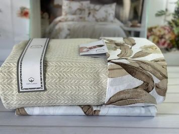 Летний Евро комплект с вязаным пледом Romeo Home Bej главное фото