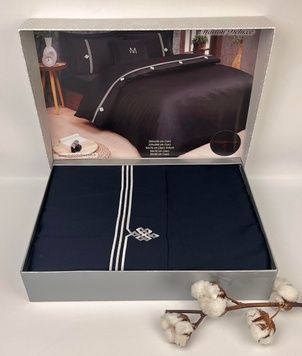 Євро комплект - Maison D'or Deluxe Anthracite-Grey 250 TC Сатин Преміум головне фото