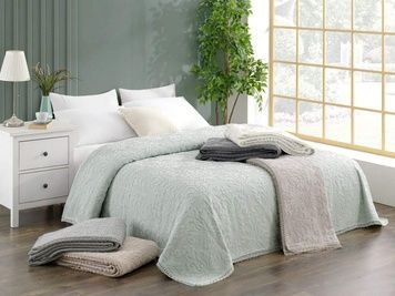 Махрове покривало з мереживом Moss Home Zeren Green 220&times;240 см головне фото