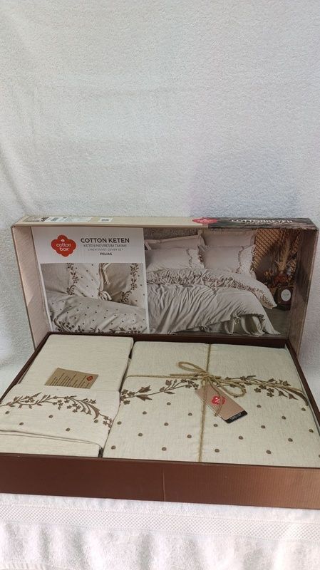 Евро комплект Cottonbox Pelias с вышивкой хлопок/лен главное фото