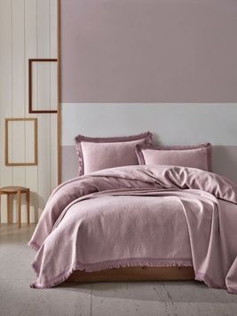 Жакардове покривало Saheser Grace lila 240*260 +дві наволочки 50&times;70см головне фото