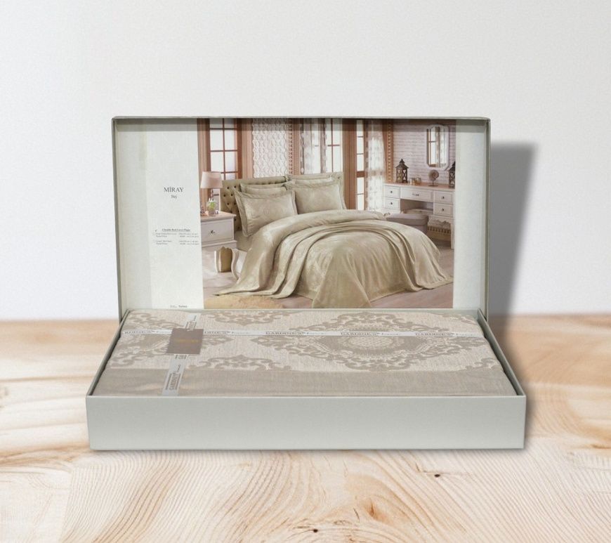 Покривало з наволочками Gardines Miray Beige 240 x 260 см головне фото