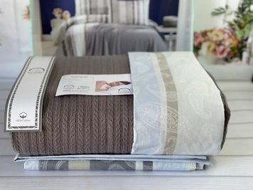 Летний Евро комплект с вязаным пледом Romeo Home Antrasit главное фото