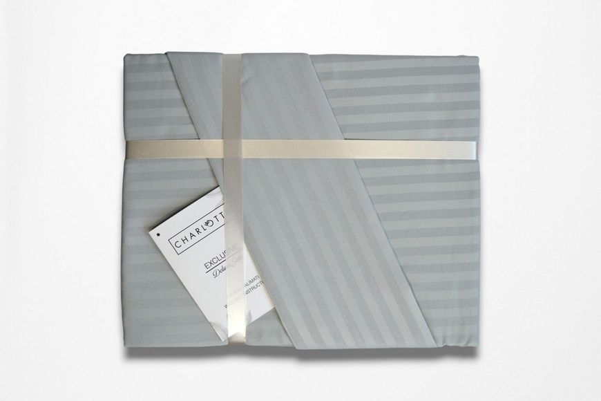 Евро комплект Charlotte Silver Сатин-Stripe / простыня на резинке 180x200см главное фото