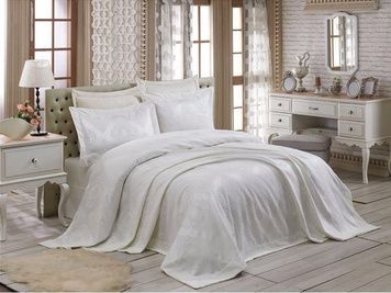 Покривало з наволочками Gardines Miray Cream 240 x 260 см головне фото