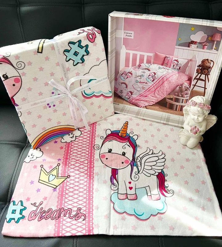 Комплект для немовлят Cottonbox Unicorn Pembe Фланель головне фото