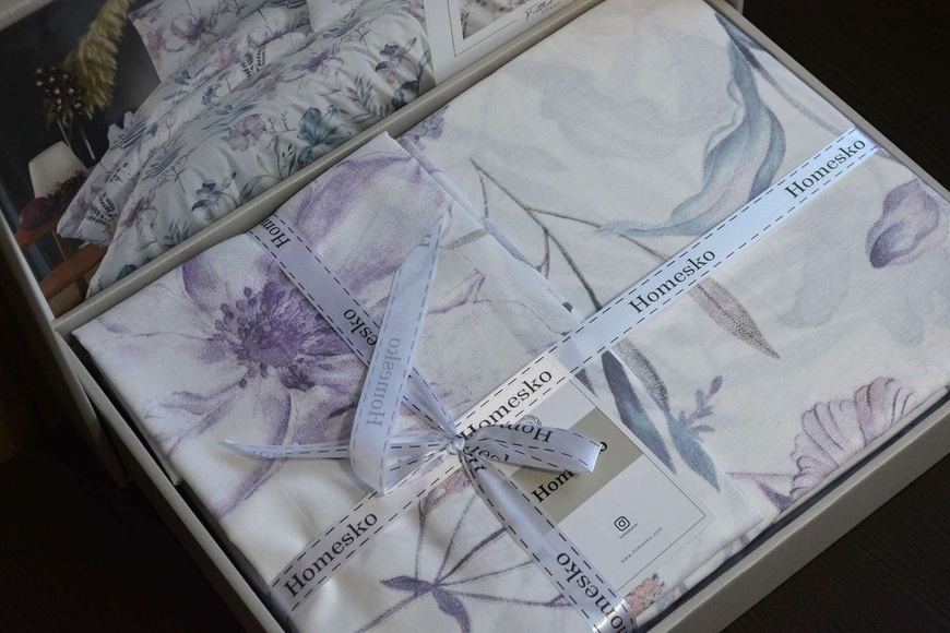Сімейний комплект First Choice Homesko Amaris Lilac Ранфорс/простирадло на резинці 60056767 фото