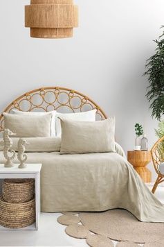 Бамбукове покривало з наволочками Saheser Zeta Beige 240*260см головне фото