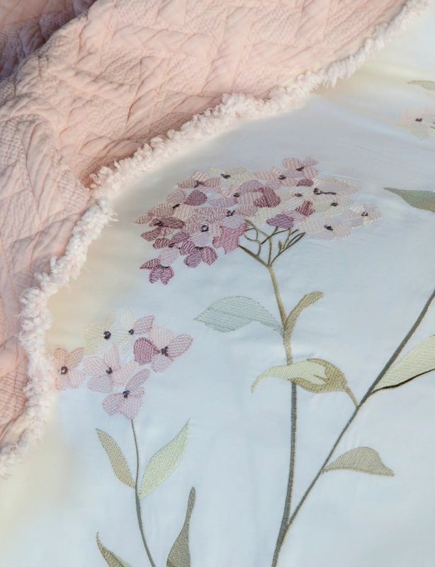 Євро комплект Dantela Vita Pink Сатин з вишивкою з мусліновим покривалом головне фото
