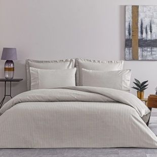 King Size комплект TAC Premium Basic Grey 220 ТС Сатин-Stripe главное фото