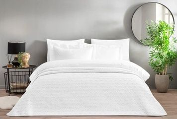 Євро комплект TAC Bellamy White Жаккард з покривалом 250х260 см головне фото