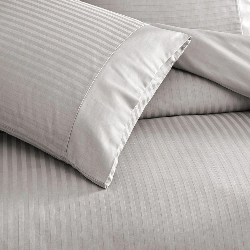 King Size комплект TAC Premium Basic Grey 220 ТС Сатин-Stripe головне фото