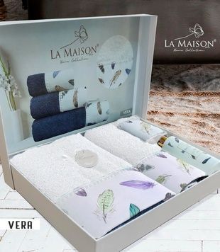 Подарунковий набір рушників з парфумом La Maison Vera Ekru головне фото