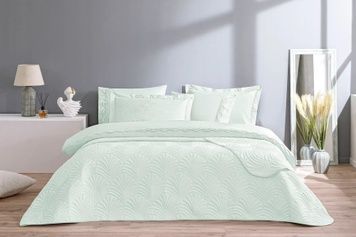 Євро комплект TAC Eleanor Mint Жаккард з покривалом 250х260 см головне фото