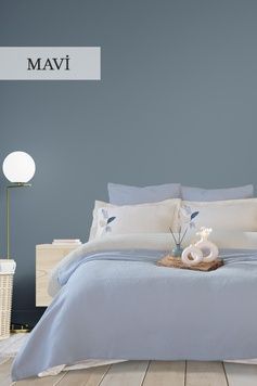 Літня постільна білизна Moss Home Palm Mavi з покривалом 220*240 см головне фото
