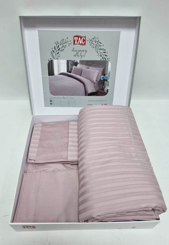 King Size комплект TAC Premium Basic Lila 220 TC Сатин-Stripe головне фото