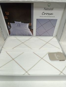 Євро комплект Naturel Crossa White Сатин з вишивкою головне фото