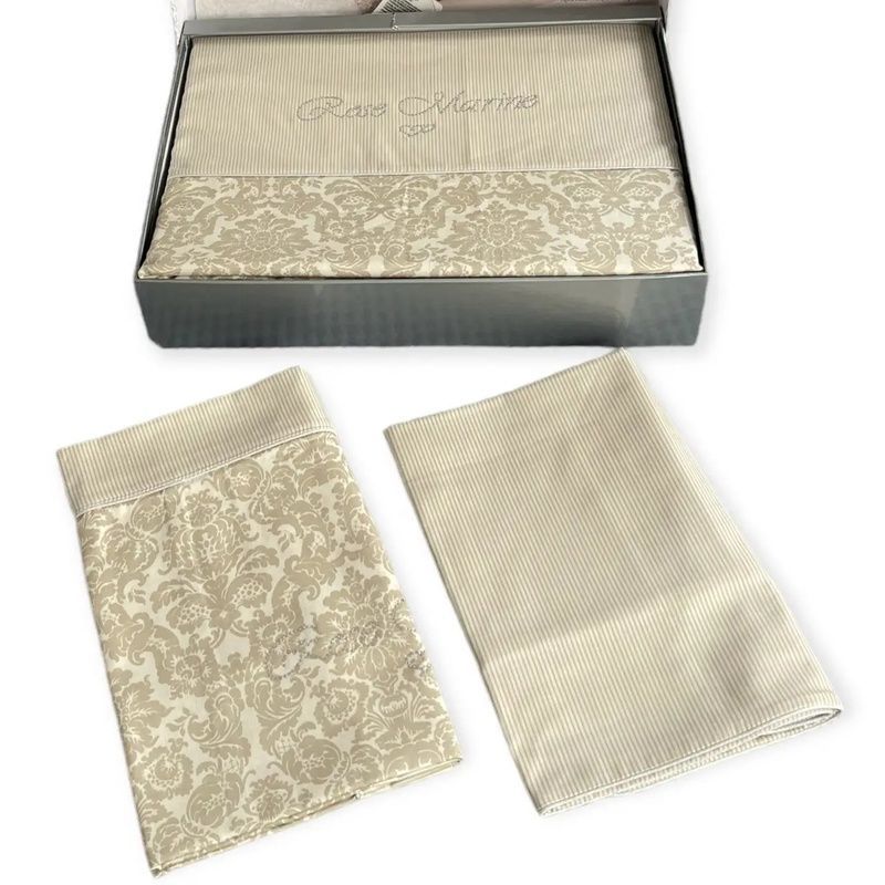 Євро комплект Maison D&rsquo;or Rose Marine Beige 300 TC Сатин Преміум головне фото