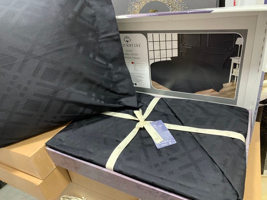 Євро комплект Gold Soft Life Livio Black 220 TC Жаккард головне фото