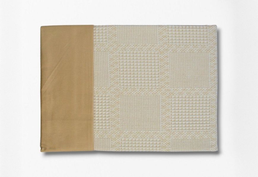 Літній євро комплект з піке Issimo Home Summerpunch Beige / простирадло на резинці головне фото