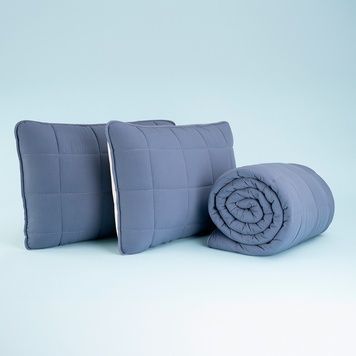 Комплект ковдра 220x240 см + 2 подушки + 2 наволочки Othello Egeo Life Denim головне фото
