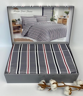 Двоспальний Євро комплект - Maison D'or Revan Loire Linens Grey Сатин Преміум 6566789 фото