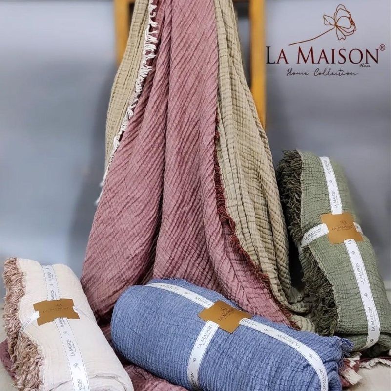 Муслінове покривало La Maison Selin Gul Bej 230х240 см головне фото