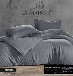 Євро комплект La Maison Anasta Charcoal Муслін головне фото