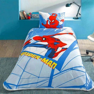 Односпальний комплект з покривалом-піке TAC Spiderman Gate / простирадло на резинці 60304717 фото
