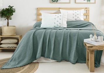 Літня постільна білизна з покривалом-піке Zebra Casa Nansy Khaki головне фото